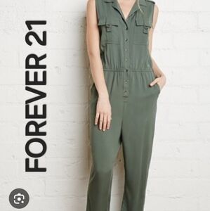Forever 21 Army Green Jumpsuit